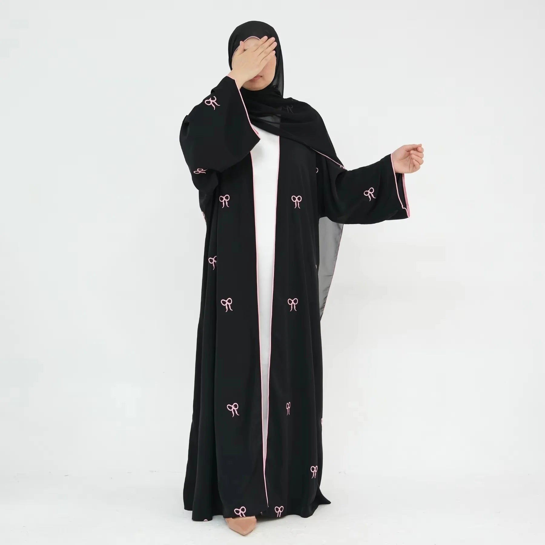 Embroidered Kimono Abaya