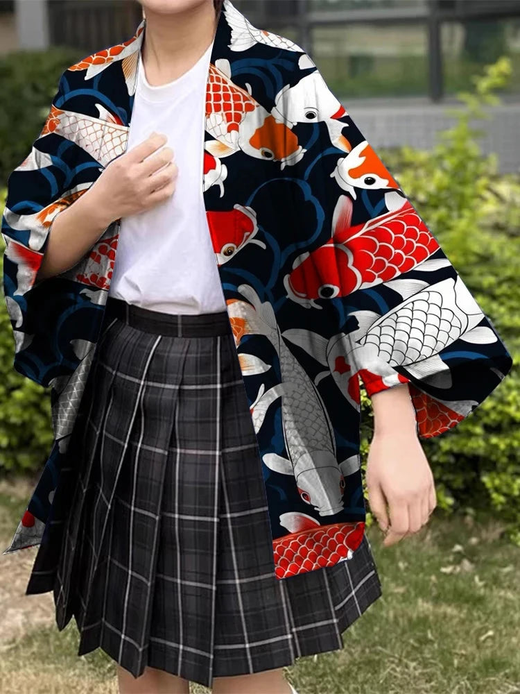 Kimono Cardigan Summer Fish